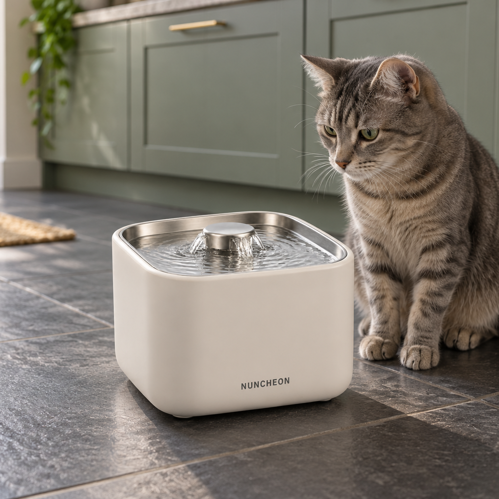Rill Cordless Fountain 2 L in Chalk, lifestyle view
