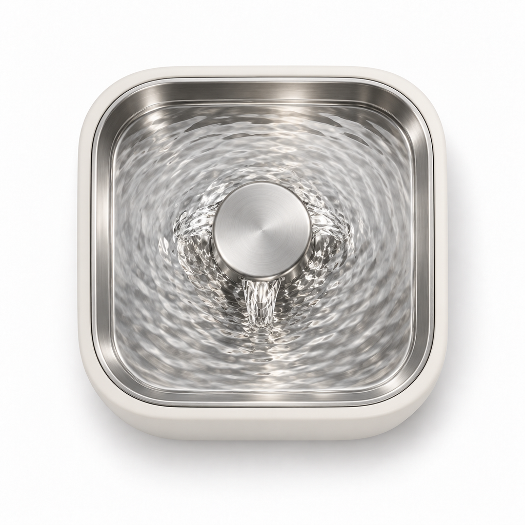 Rill Cordless Fountain 2 L in Chalk, top view