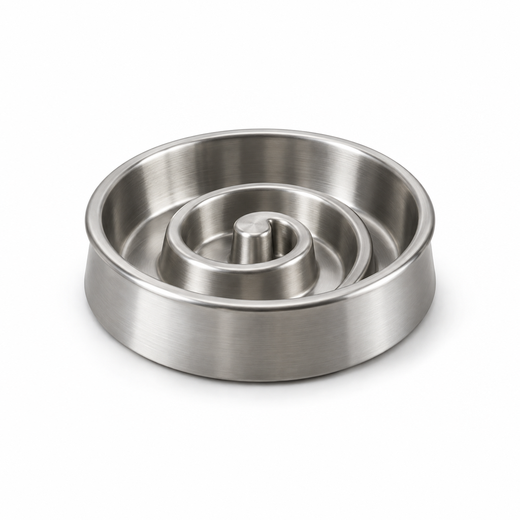 Sill Slow Bowl 2-Cup in Steel, three-quarter view