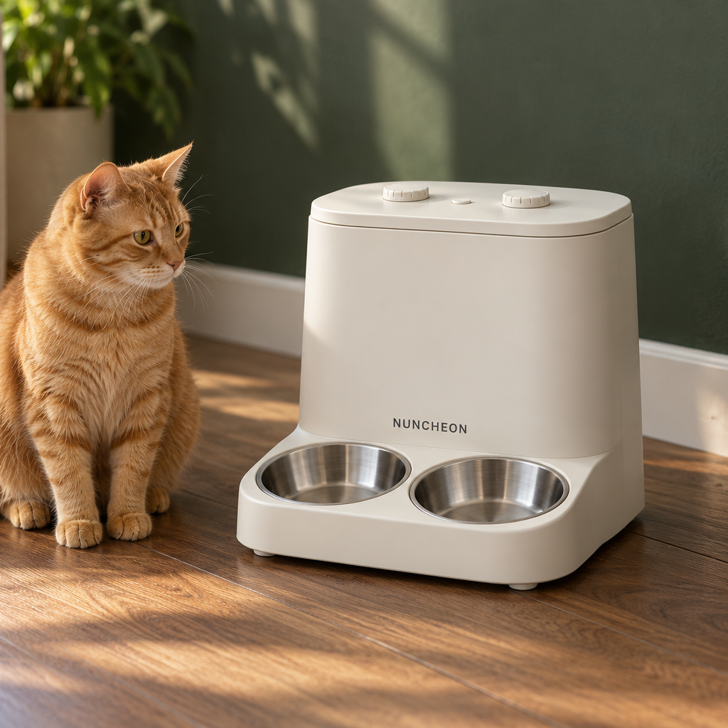 Tally Twin Feeder 5 L in Chalk, lifestyle view