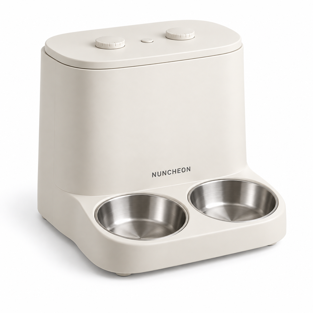 Tally Twin Feeder 5 L in Chalk, three-quarter view